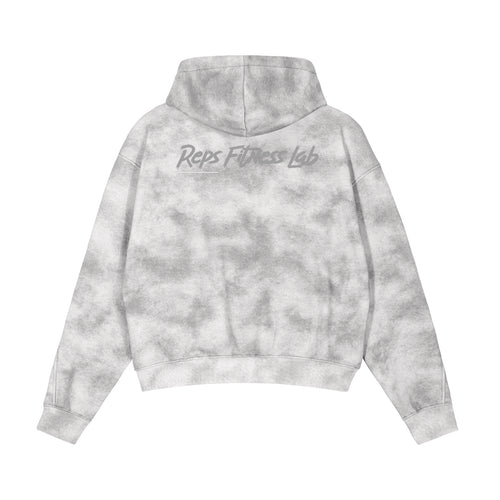 Dirty Washed Zip-Up Fleece Hoodie