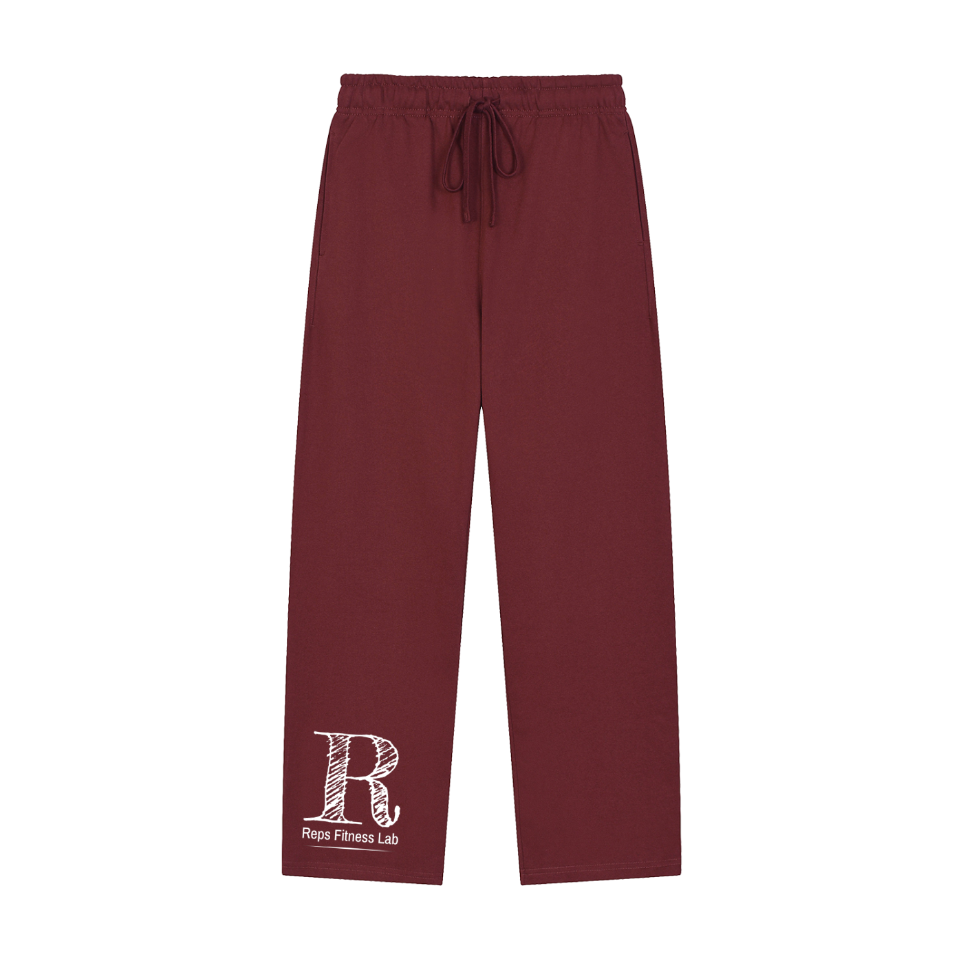 Solid Color Straight-Leg Sweatpants