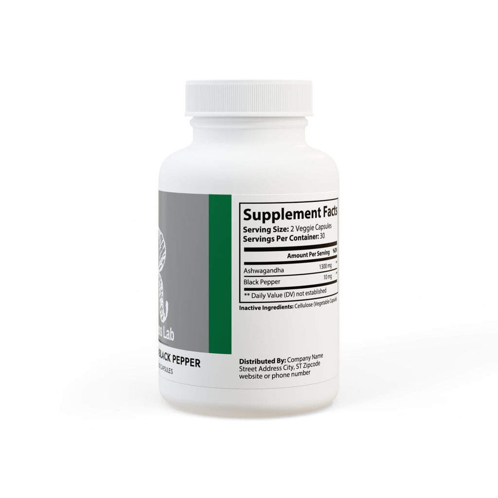 Ashwagandha and Black Pepper Supplement (60 capsules)