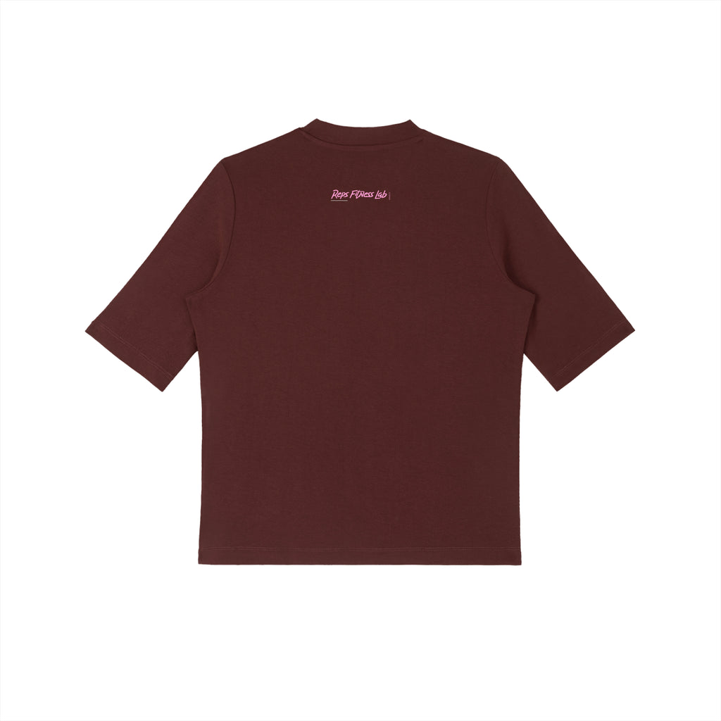 Muscle Mommy Mock Neck Short Sleeve T-Shirt