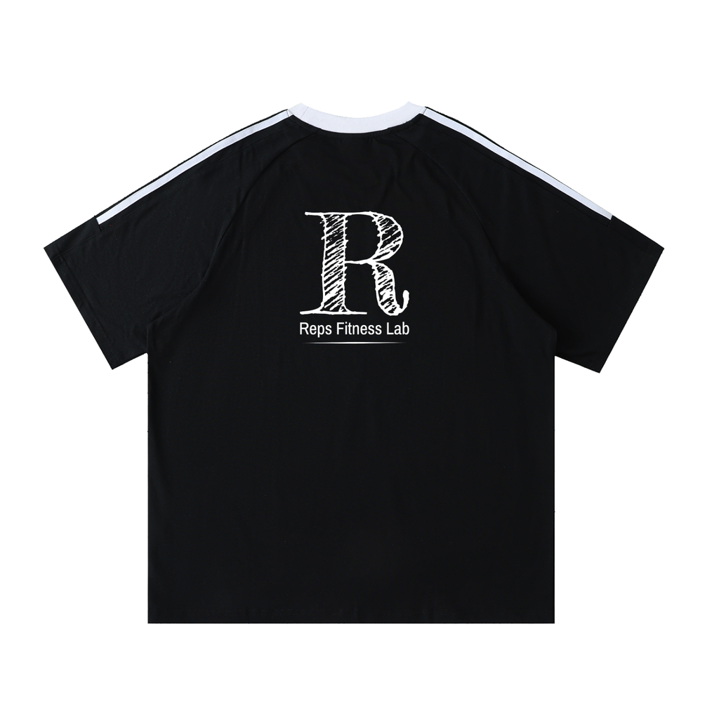 Contrast Tape Crewneck Cotton T-Shirt