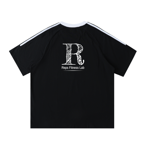 Contrast Tape Crewneck Cotton T-Shirt