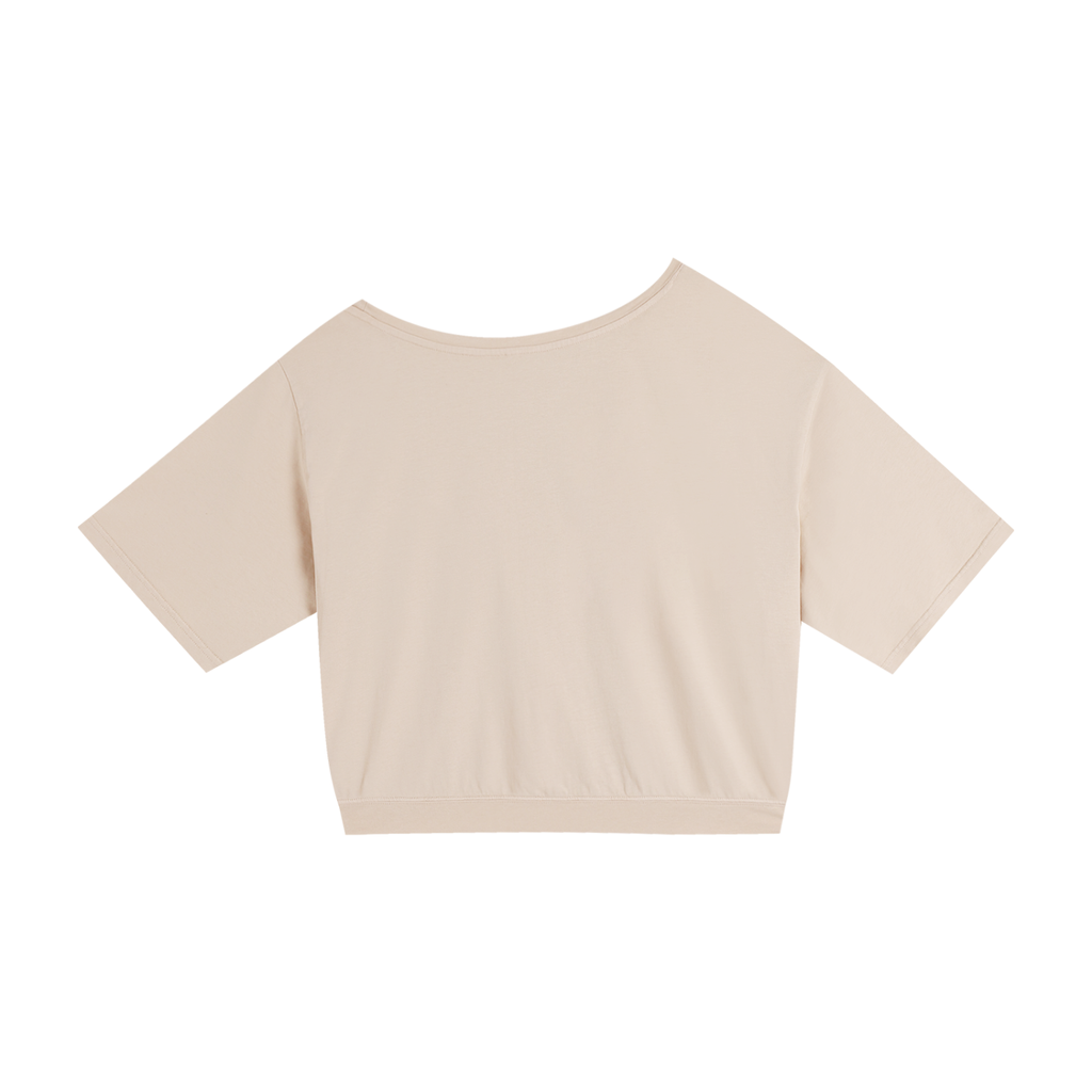 Women Asymmetric Shoulder Oversized Cotton T-Shirt