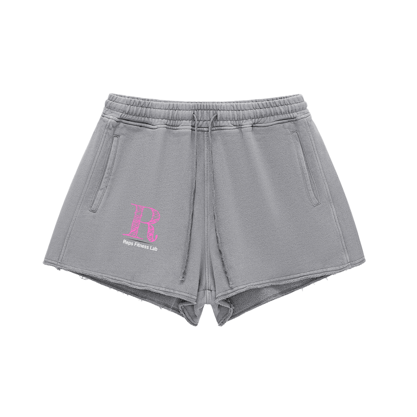 Women Shorts Snow Washed Raw Edge Drawstring Shorts