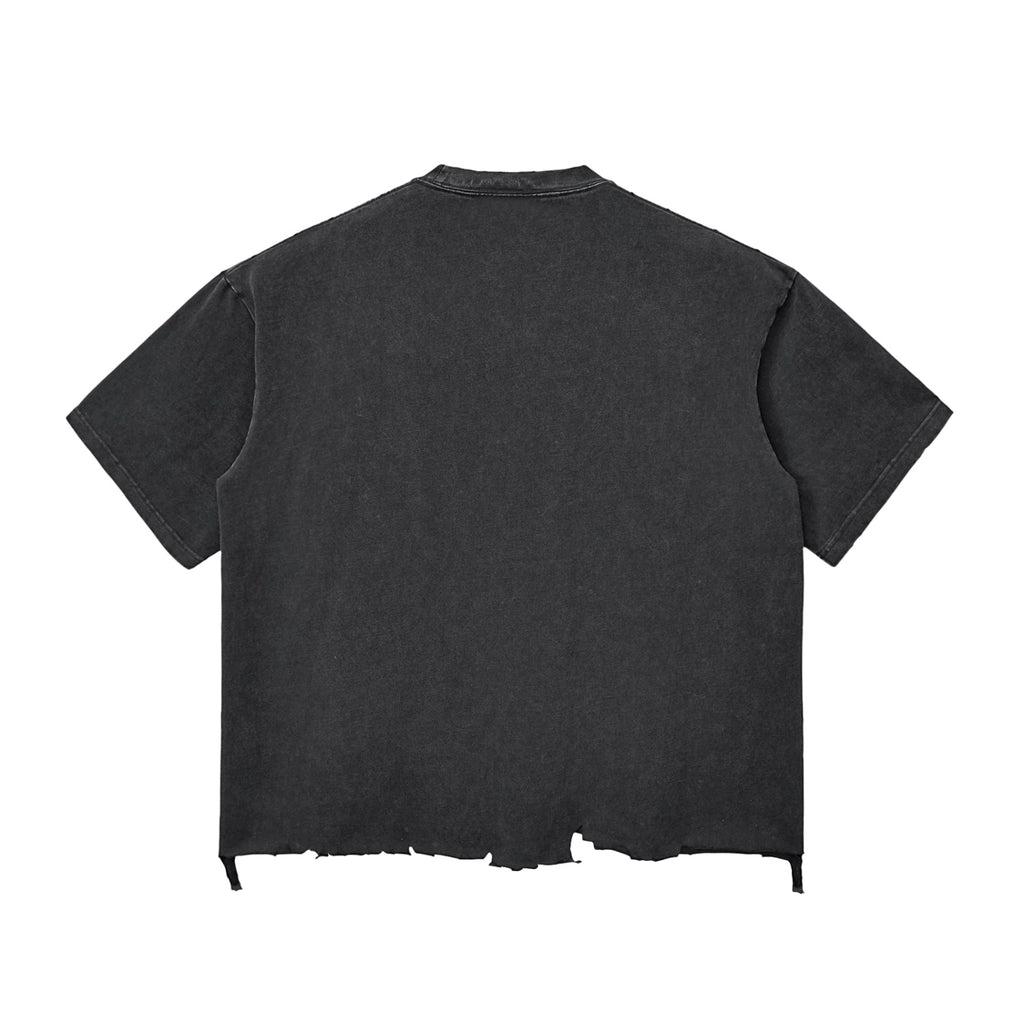 Snow Wash Raw-Hem Boxy T-shirt