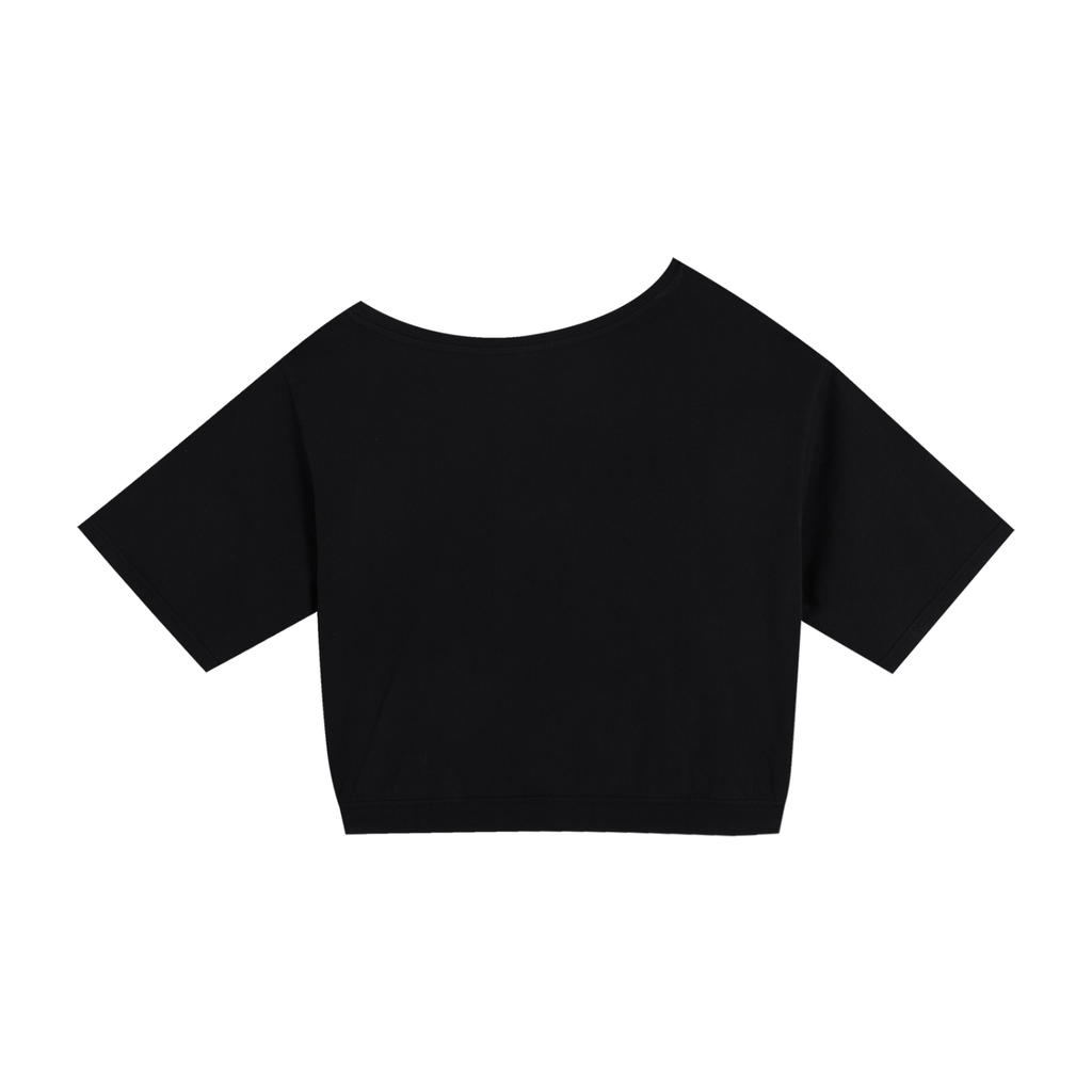Women Asymmetric Shoulder Oversized Cotton T-Shirt