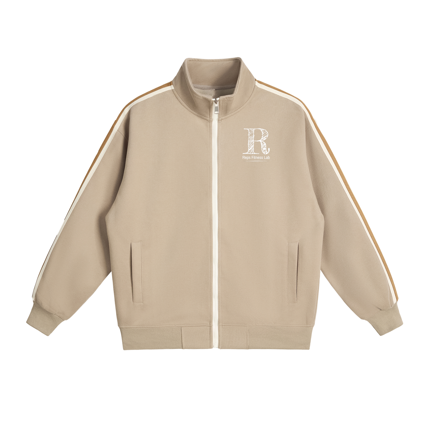 Contrast Side-Stripe Stand Collar  Jacket