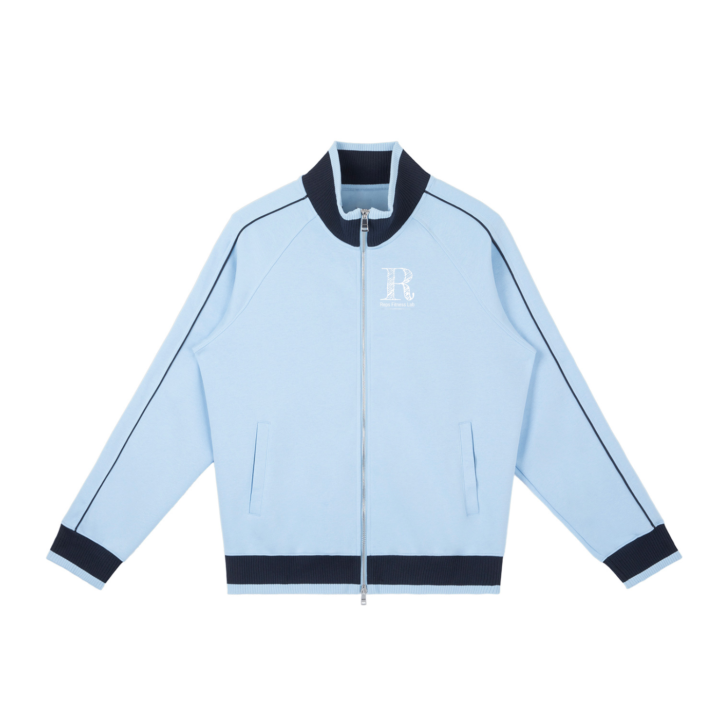 Color Block Raglan Sleeve Zip Track Jacket