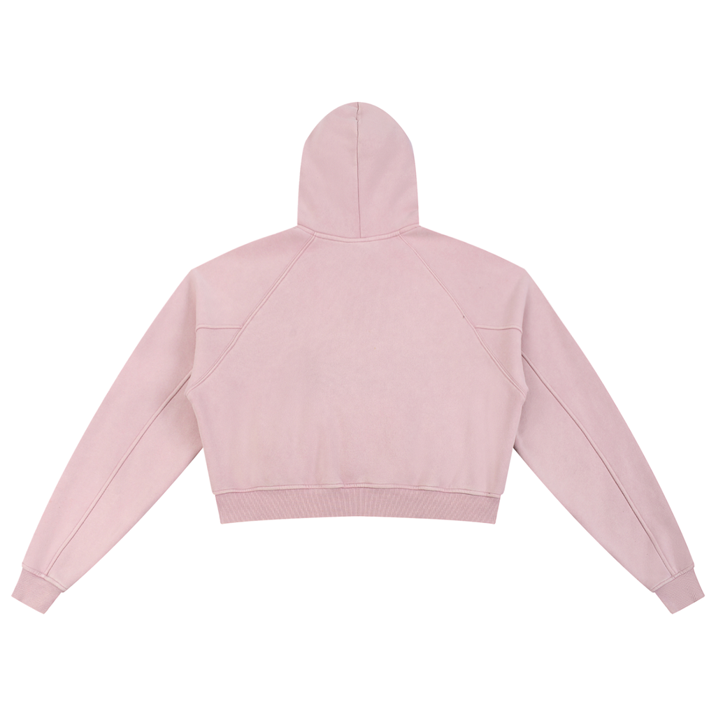 Women Cropped Snow Washed Cropped Hoodie
