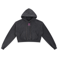 Women Cropped Snow Washed Cropped Hoodie